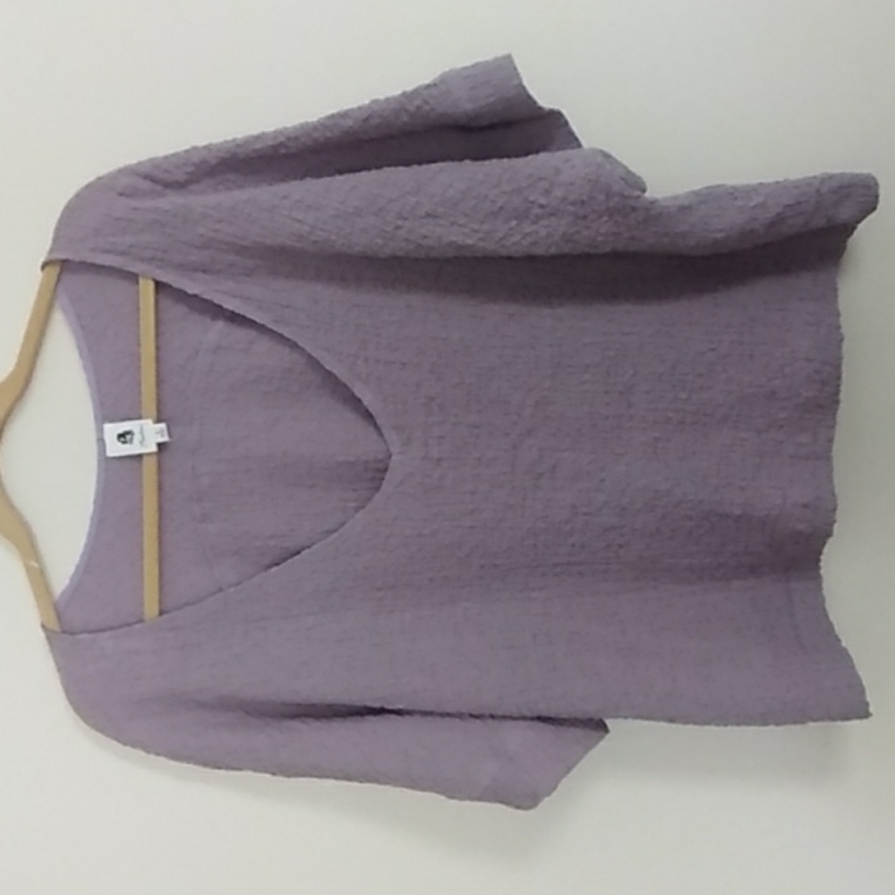 Flawless Lavender Oversized Boxy Drop Short Sleeve Cropped Top SZ S
